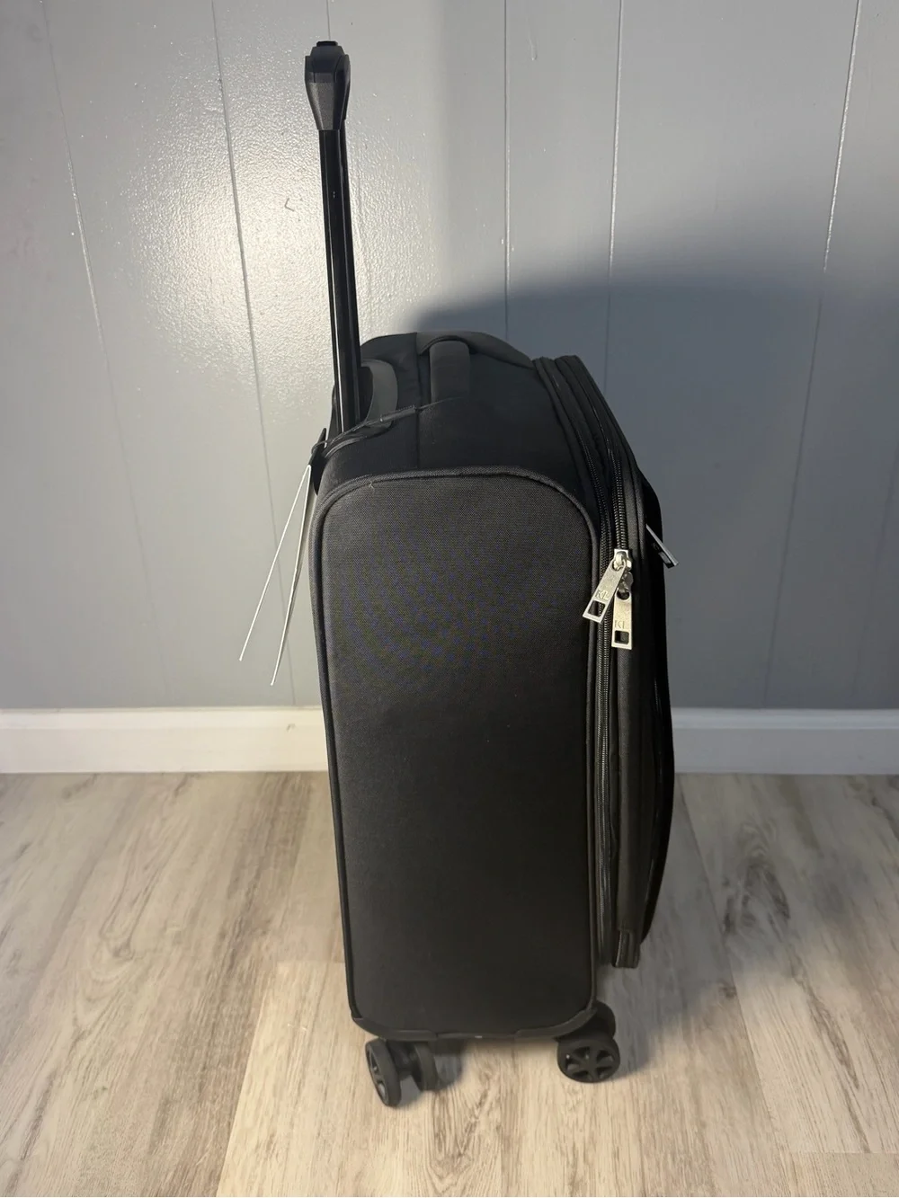 Karl Lagerfeld Black Softside Carry-On with Bold White Logo